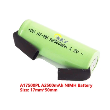 1,2 В NIMH Аккумуляторная Батарея Размера A 2500 мАч 17500 NI-MH a2500 мАч с Вкладками для Электрической Зубной Щетки Braun Oral-B