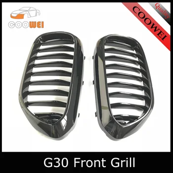 1 пара Левых + Правых Автомобильных Решеток для укладки G30 G31 Black Golssy 5-Series ABS Передние Решетки Для BMW G30 G31 2017 +