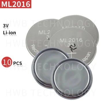 10 шт./лот Новый Оригинальный ML2016 ML 2016 3v Литий-Ионный Литий-Ионный Перезаряжаемый Монетный Элемент Кнопка CMOS RTC Аккумулятор Батареи