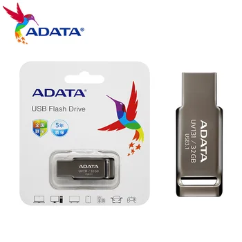 100% Оригинальный USB 3.1 ADATA UV131 USB Флэш-накопитель 16 ГБ 32 ГБ Высокоскоростная Карта Памяти 64 ГБ USB Флешка Металлическая Mini U Stick