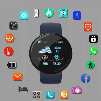 2023 Inteligente Новые Смарт-Часы Мужчины Женщины Смарт-Браслет LED D18 Smartwatch Водонепроницаемый Смарт-Браслет С Сенсорным Экраном Smartband