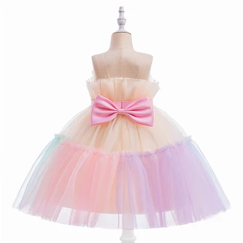 2023 Рождественское красочное платье на 1-й день рождения для маленьких девочек, кружевное платье принцессы для крещения, платья для девочек, праздничное платье-пачка от 0 до 5 лет