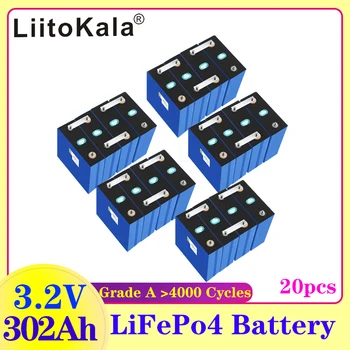20ШТ Аккумулятор Lifepo4 3.2V 302Ah LFP Cells Класса A 12V 24V 310A Аккумуляторная Батарея Глубоких Циклов С Шинами для Гольф-Кара