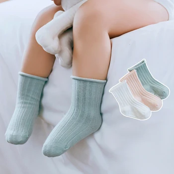 3 пары / лот, детские носки, носки для новорожденных мальчиков и девочек, детские носки из чистого хлопка, мягкие детские носки без выцветания
