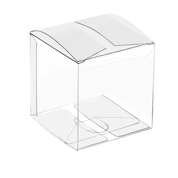50шт Прозрачных пластиковых коробок для подарков Упаковочная коробка из ПВХ Подарочная упаковка Прозрачная коробка конфет Свадебные подарочные коробки Сувениры для вечеринок