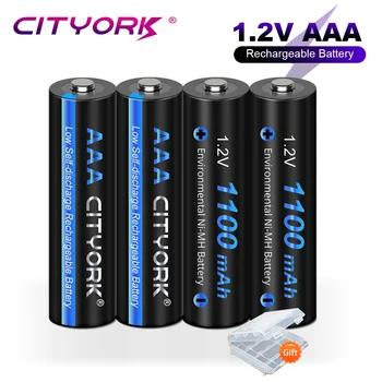 CITYORK 1100mAh 1.2V AAA Аккумуляторная батарея 1.2 V 3A NI-MH Аккумуляторные Батареи AAA с низким саморазрядом AAA Bateria