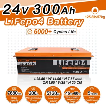 Lifepo4 25.6v 300ah Литий-железо-Фосфатная Батарея 6000 + Циклов 10-Летний Срок Службы Идеально Подходит Для Резервного питания Солнечной Системы хранения