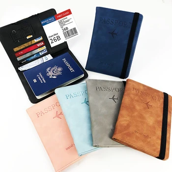 PU RFID обложка для паспорта, кошелек для кредитных ID-карт, Водонепроницаемая Бизнес-повязка для документов, держатель для паспорта, многофункциональный протектор для путешествий