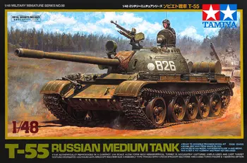 Tamiya 32598 Комплект военной модели в масштабе 1/48, советский Российский средний танк Т-55
