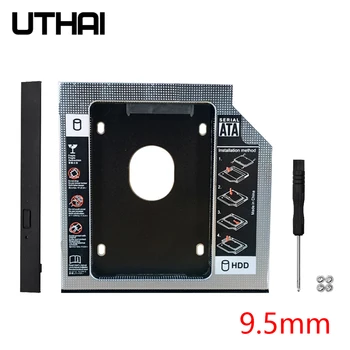 UTHAI DW95S HDD Caddy 9,5 мм Алюминиевый Жесткий Диск Optibay SATA 3,0 Корпус Коробки DVD-адаптера 2,5 SSD 2 ТБ Для Ноутбука CD-ROM