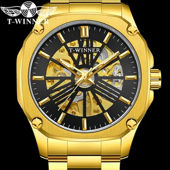 WINNER Автоматические Механические Мужские Наручные Часы Военно-Спортивные Мужские Часы Из Нержавеющей Стали Top Brand Luxury Skeleton Man Watch 8216