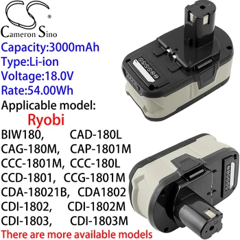 Аккумулятор Cameron Sino Ithium 3000 мАч 18,0 В для Ryobi CDI-1803M, CID-1802M, CID-1803L, CID-1803M, CID-182L, CID-183L, CFA-180M
