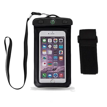 Водонепроницаемая 6,5-дюймовая повязка двойного назначения IPX8, компас, водонепроницаемая сумка для мобильного телефона, водонепроницаемая сумка для мобильного телефона с сенсорным экраном из ПВХ