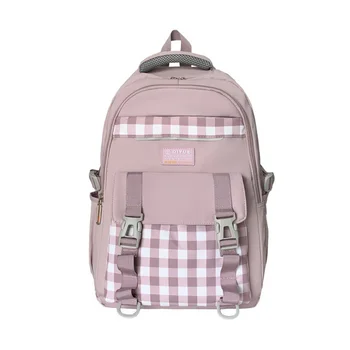 Водонепроницаемый рюкзак в клетку для девочек, женская сумка для ноутбука KUZAI College, Новый рюкзак для книг для путешествий, Модная женская школьная сумка с решеткой