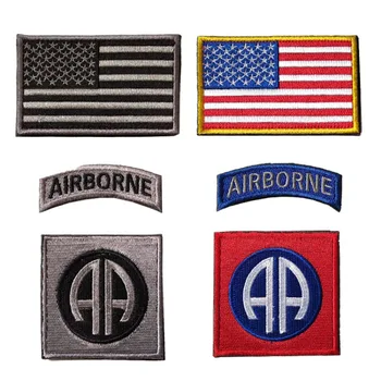 Вышитая нашивка солдата ВДВ D82, Камуфляжная повязка, наклейка с крючком и петлей, флаг США, Армейская одежда, Значок рюкзака