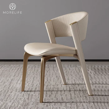 Дизайн в скандинавском стиле, легкие роскошные металлические обеденные стулья, домашняя мебель для гостиной, столовой