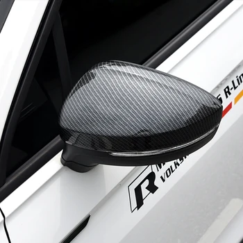 Для Volkswagen Tiguan mk2 2016 2017 2018 ABS Карбоновое волокно Крышка зеркала заднего вида автомобиля Накладка Автомобильные аксессуары для укладки 2шт
