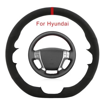 Индивидуальный оригинальный чехол на руль автомобиля для Hyundai Veracruz IX55 Vera Cruz, впитывающий пот, Замшевый чехол для рулевого управления ручного шитья
