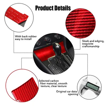 Красные наклейки из углеродного волокна в салоне автомобиля, накладка на панель прикуривателя для VW Golf 7 GTI MK7 2013-2017, Аксессуары для укладки волос