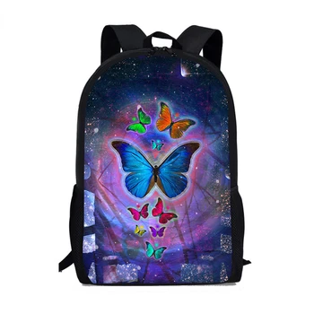 Креативные модные рюкзаки для ноутбуков с бабочкой, школьные сумки для учеников, оксфордские водонепроницаемые рюкзаки для ноутбуков для мальчиков/девочек с 3D-принтом