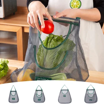 Кухонная сумка для хранения Многофункциональная Большая Вместительная Полая Дышащая Сетчатая сумка Для хранения фруктов, овощей, Переносная Кухонная стена
