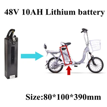 Литиевый 48V 10AH Литий-Ионный Аккумулятор с BMS для Электрического Велосипеда 48V 720W 750W Электрический Мотоцикл + Зарядное Устройство 2A