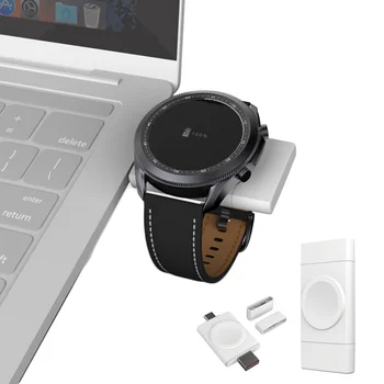 Магнитное зарядное устройство Smartwatch для Samsung Galaxy Watch USB Type C с двойным разъемом Беспроводное зарядное устройство для зарядной станции Apple Watch