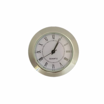 Металлическая 38-миллиметровая круглая вставка для часов с римскими цифрами, серебряная отделка, встроенный аккумулятор, кварцевые часы-вкладыши, Настольные часы 