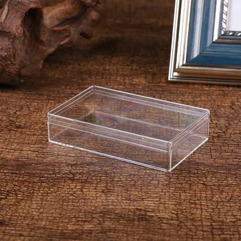 Мини-маленькая Прямоугольная коробка из прозрачного пластика PS Для образцов Конфет, украшений, маникюра, хрустальной грязи, Упаковочная коробка-Органайзер с крышкой