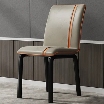 Минималистичные Офисные Обеденные стулья для столовой в скандинавском стиле, Кожаные Дизайнерские Обеденные стулья для спальни, мобильные Обалденные шезлонги, Мебель для балкона
