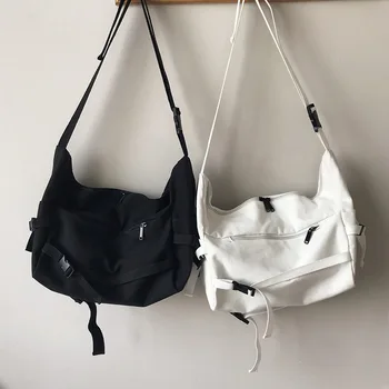 Модная Женская холщовая сумка на одно плечо, однотонная повседневная женская сумка для путешествий большой емкости, Диагональная сумка для поездок на работу, бесплатная доставка