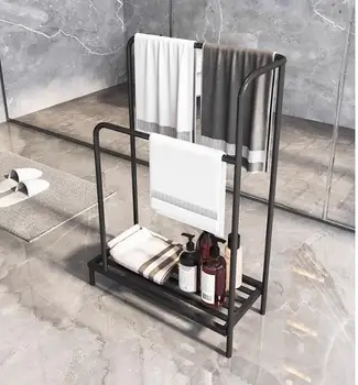 Напольная вешалка для полотенец в скандинавском стиле без перфорации, стеллаж для ванной комнаты, легкая роскошная вешалка для банных полотенец в ванной комнате