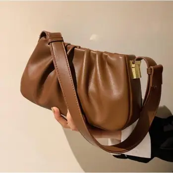 Нишевый дизайн маленькая сумка женская сумка-мешочек подмышками 2023 новый прилив моды ретро с одним плечом сумка через плечо простая складная сумка
