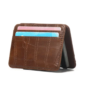 Новое поступление мужского кожаного кошелька Magic Wallet с каменным узором, маленький кошелек для мужчин, держатель для кредитных карт, зажим для денег, 4 цвета