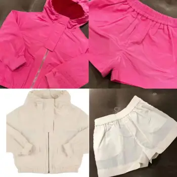 Новое поступление, пальто + шорты для маленьких девочек, комплекты детской одежды, бесплатная доставка