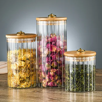 Новый дизайн, Стеклянные банки в полоску, контейнер для пищевых специй из чайного листа с высоким содержанием форосиликата, инструменты для экономии места на кухне