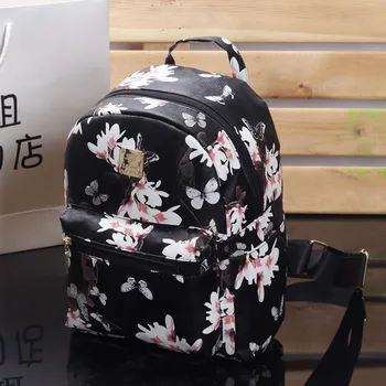 Новый модный детский рюкзак с бабочкой и цветочным узором из искусственной кожи, рюкзак для отдыха, студенческий багаж, дорожная сумка для отдыха