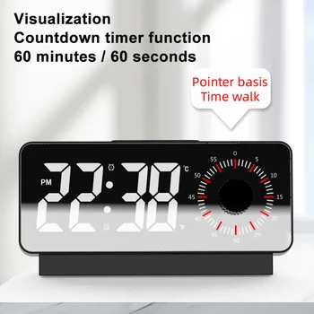 Новый светодиодный электронный будильник с двойным экраном, индикацией температуры и даты, светодиодный будильник с обратным отсчетом, часы с регулируемой яркостью