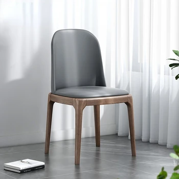 Обеденные стулья из массива дерева в скандинавском стиле, легкая роскошная мягкая упаковка, стул со спинкой, простой ресторан отеля, современный стол, восьмиугольный стул