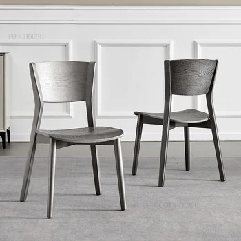 Обеденные стулья из массива дерева в скандинавском стиле для мебели для гостиной, Современный минималистичный обеденный стул со спинкой, домашние стулья для отдыха