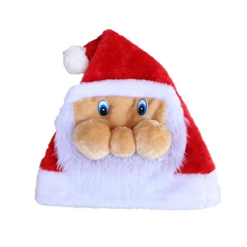 Плюшевая шляпа Санта-Клауса, Рождественская шляпа, один размер подходит всем, плюшевая Рождественская шляпа для женщин, мужчин, Рождественский подарок, реквизит для вечеринки M6CE