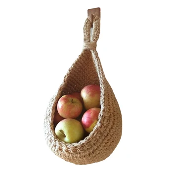 Подвесные Настенные Корзины для овощей и фруктов, Многоцелевая Тканая сумка для хранения для кухни, гостиной, Ванной комнаты