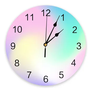 Розовые Синие Фиолетовые Градиентные часы, настенный декор для дома, Современная кухня, спальня, декор для гостиной, настенные часы