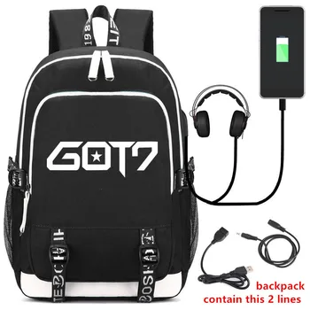 Рюкзак GOT7 Fairy Tail с модным USB-портом / замком / интерфейсом для наушников, сумка для студенческих книг, сумка для ноутбука