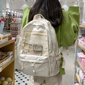 Рюкзак для женщин 2022, Новый однотонный женский рюкзак Унисекс, рюкзак для ноутбука с несколькими карманами, школьная сумка для девочек-подростков