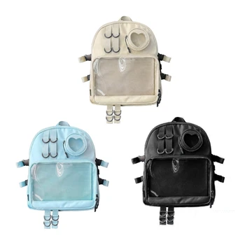 Рюкзак для отдыха большой емкости для подростков, Женский рюкзак для путешествий, Прозрачный эстетичный рюкзак, школьная сумка для студентов в японском стиле.