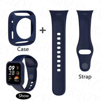 Силиконовый ремешок Для часов Xiaomi Redmi Watch3 SmartWatch Band Браслет Mi Watch 3 Active + Защитный Чехол Защитная Крышка