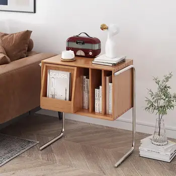Скандинавский журнальный шкаф из массива дерева, плавающий шкаф, японский боковой шкаф для хранения в маленькой квартире, современный минималистичный книжный шкаф