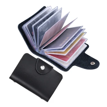 Сумка-держатель для карт с 24 слотами Bits Простой однотонный карманный чехол для женщин и мужчин, органайзер для кредитных ID-карт, кожаный бумажник-визитница 2023 г.