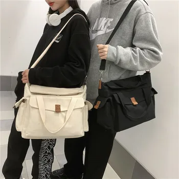 Сумка через плечо женская корейская японская модная повседневная холщовая сумка студенческого класса, сумка почтальона большой емкости